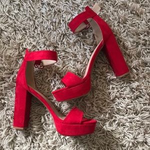 Red Sued Heels